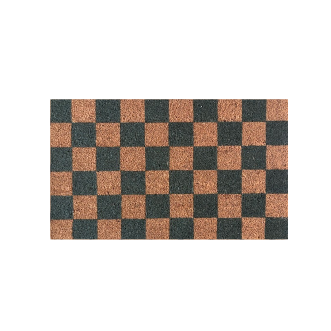 DOORMAT - GREEN CHECK