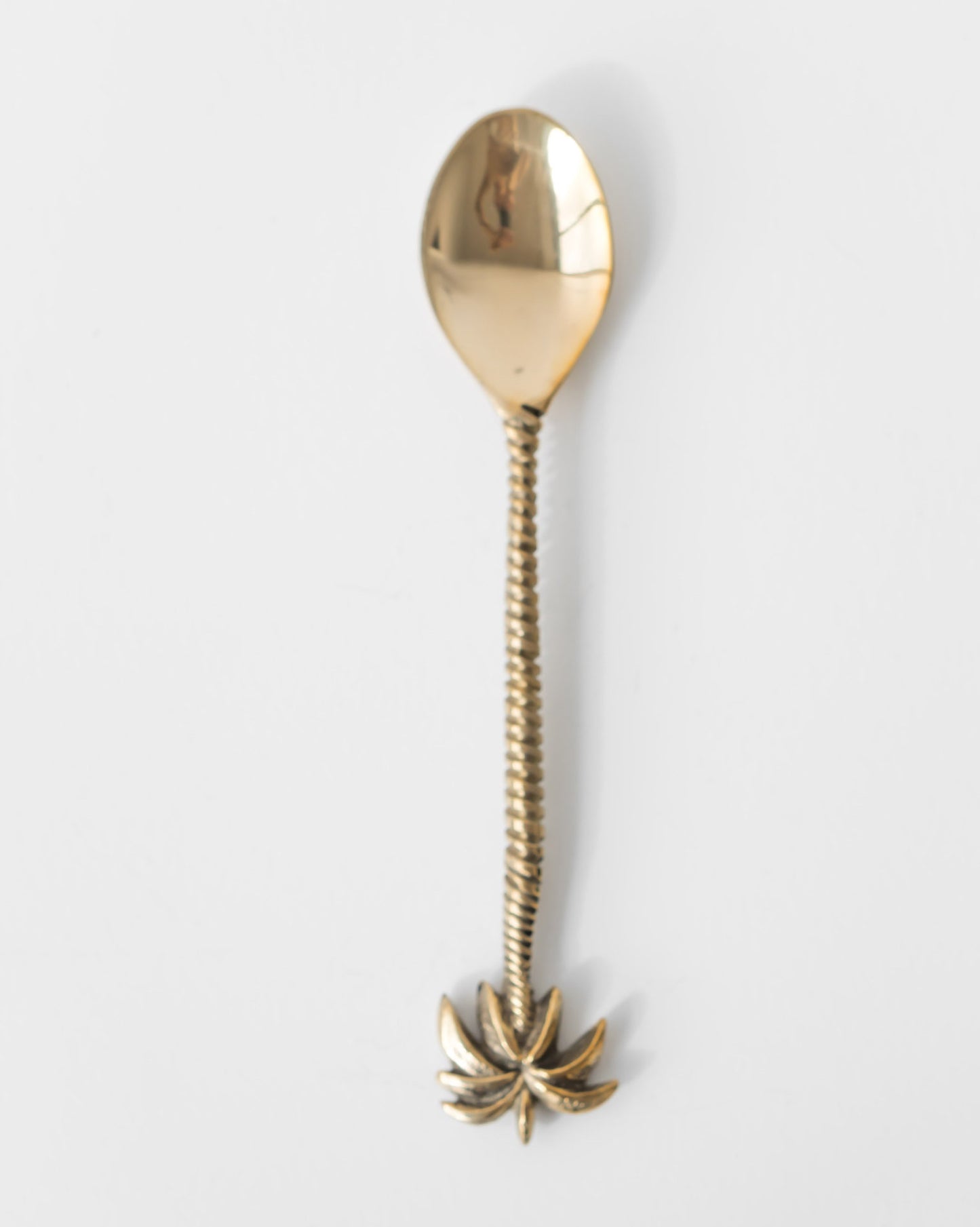 LARGE BRASS PALM SPOON