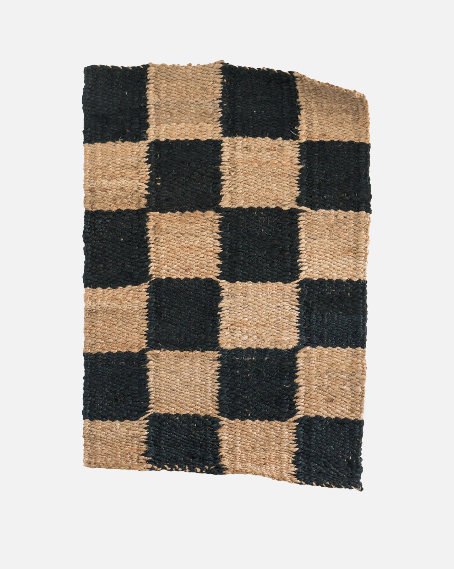 JUTE MAT BLK CHECK
