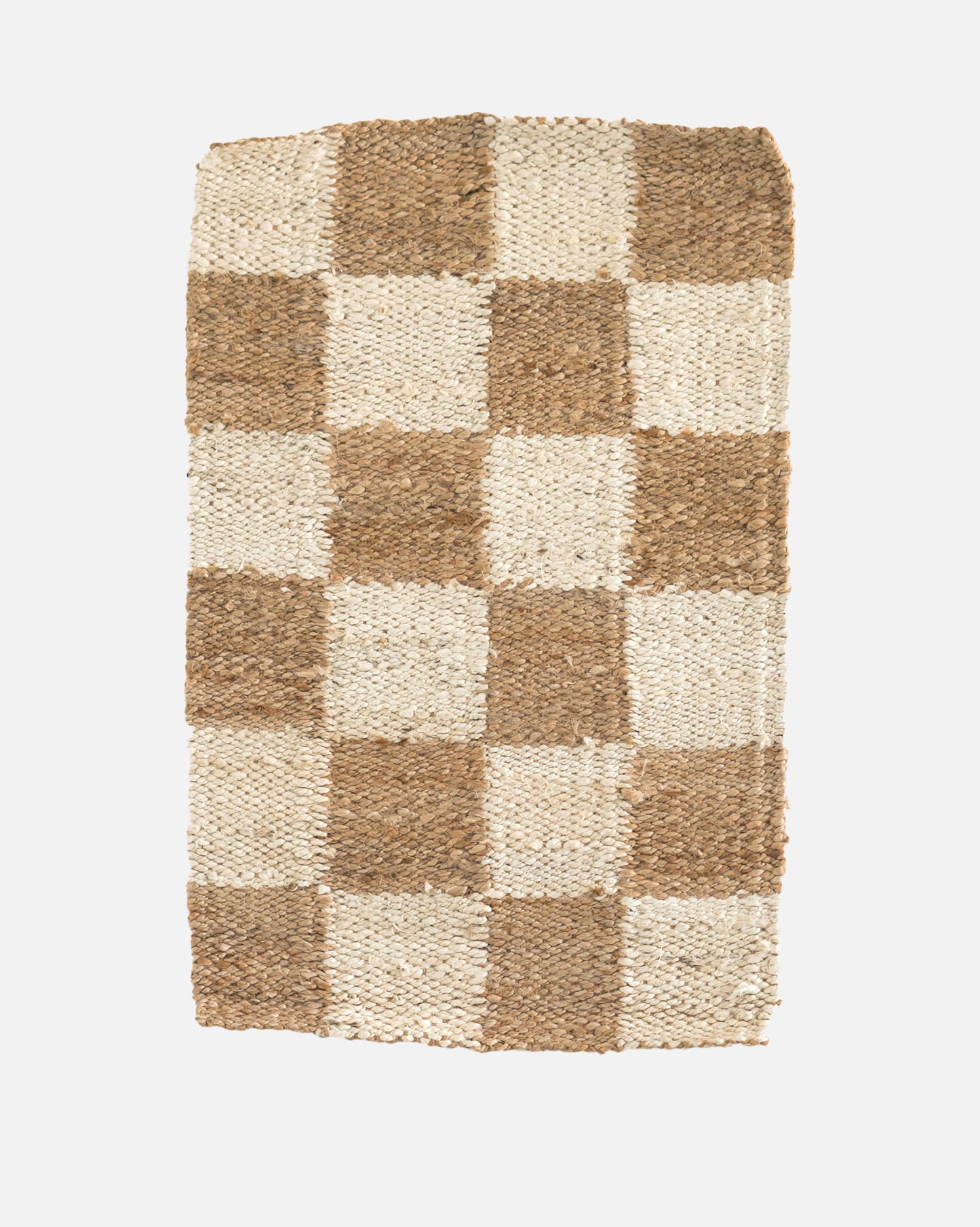JUTE MAT WHITE CHECK