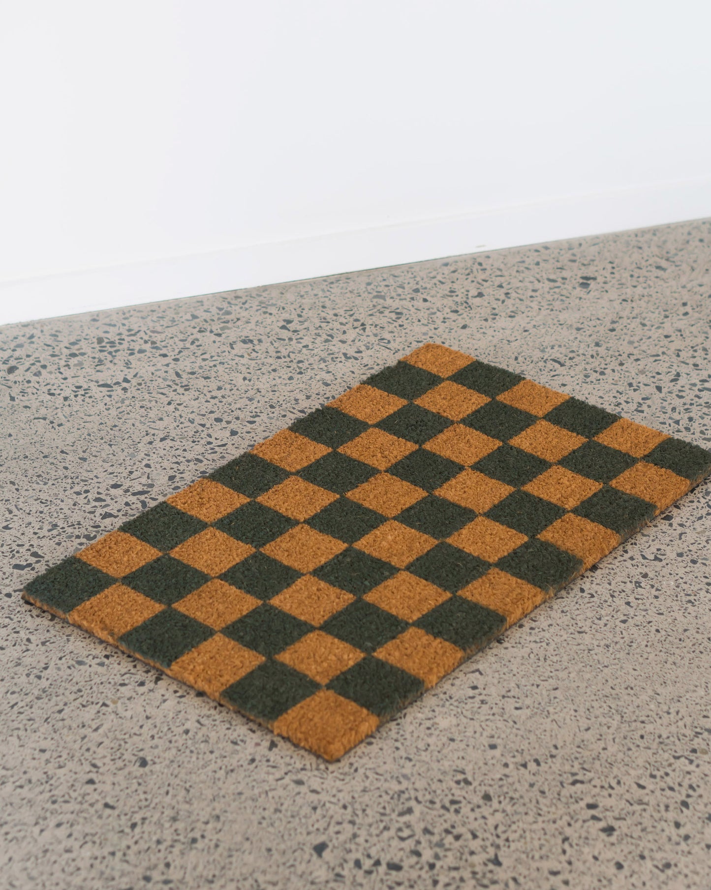 DOORMAT - GREEN CHECK
