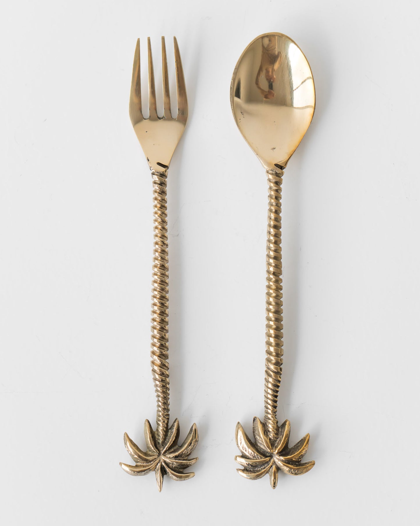 LARGE BRASS PALM SPOON