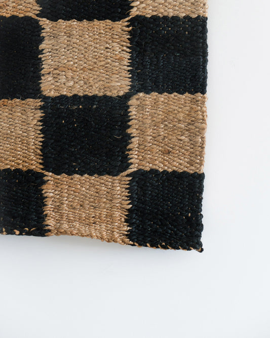 JUTE MAT BLK CHECK