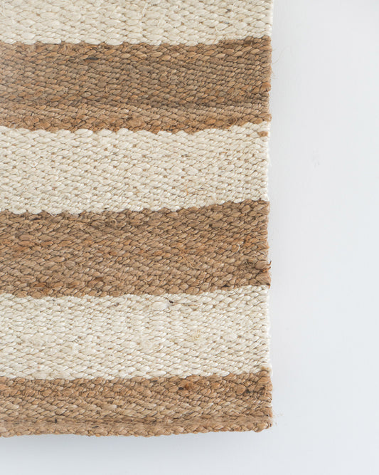 JUTE MAT WHITE STRIPE