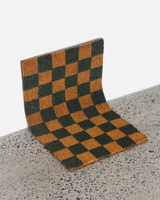 DOORMAT - GREEN CHECK