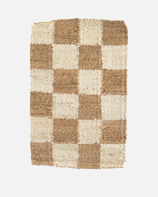 JUTE MAT - WHITE CHECK