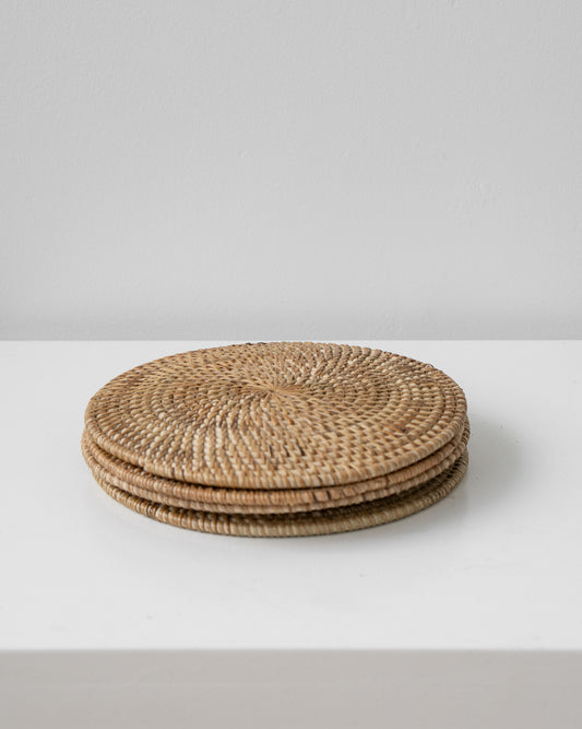 ROUND RATTAN PLACEMAT - SET OF 4