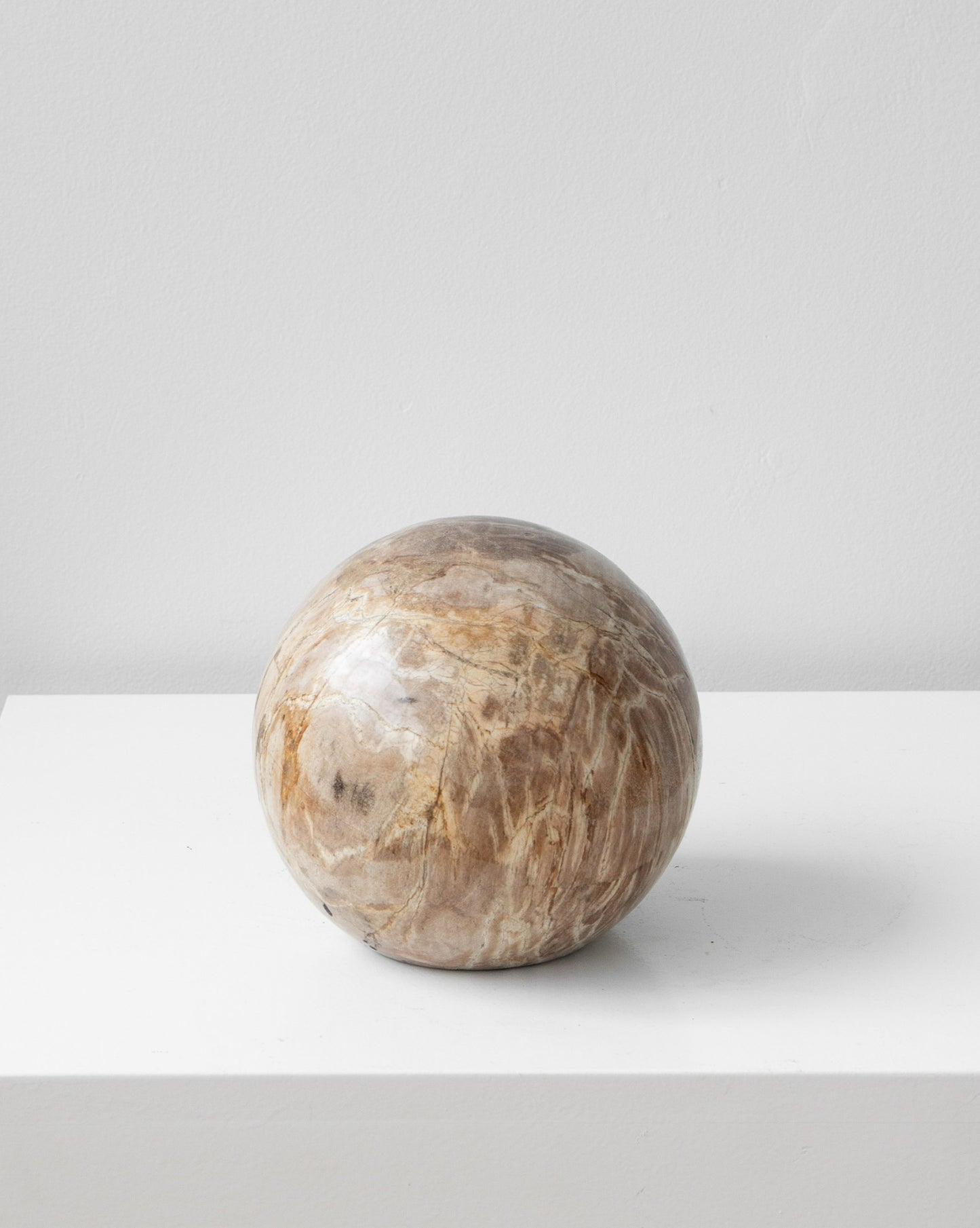 PETRIFIED WOOD SCULPTURE BEIGE