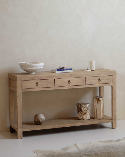 ELM THREE DRAWER CONSOLE
