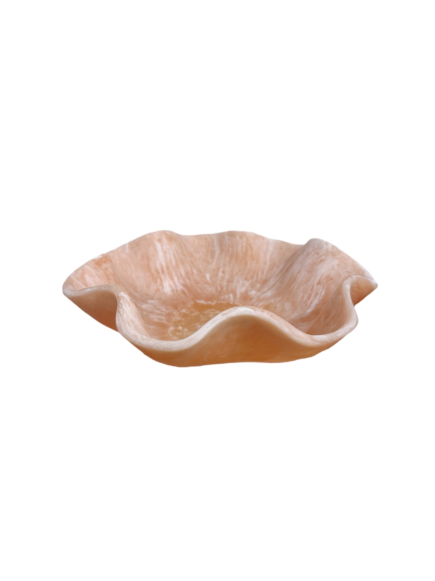 RESIN SQUIGGLE BOWL PEACH