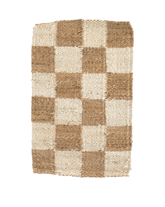 JUTE MAT - WHITE CHECK