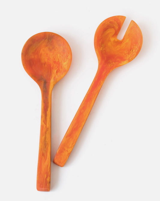 RESIN SALAD SERVERS ORANGE