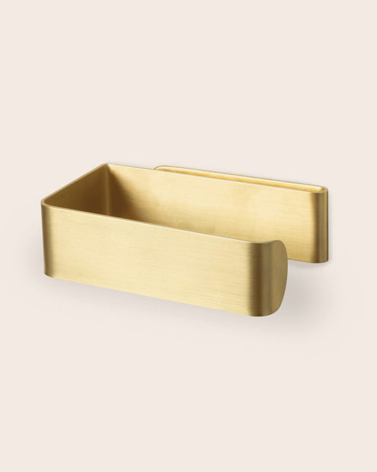 FOLD TOILET ROLL HOLDER BRASS