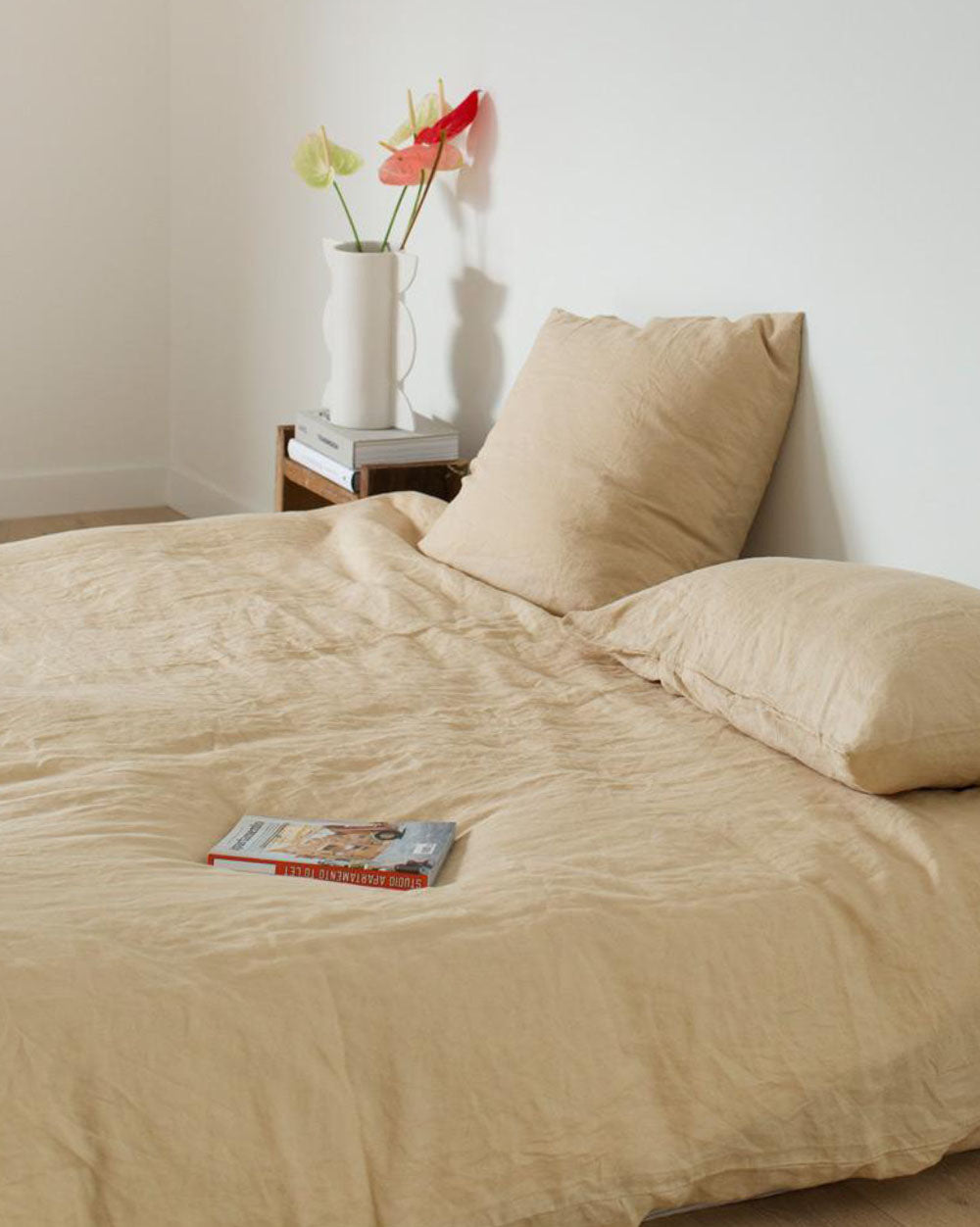 LINEN DUVET SET SAND - KING