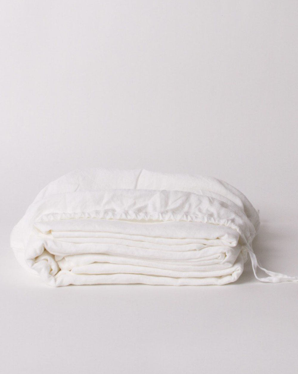 LINEN DUVET SET WHITE - QUEEN