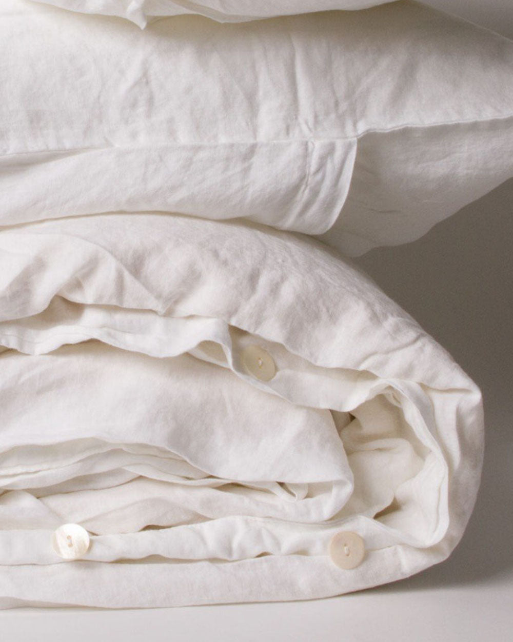 LINEN DUVET SET WHITE - QUEEN