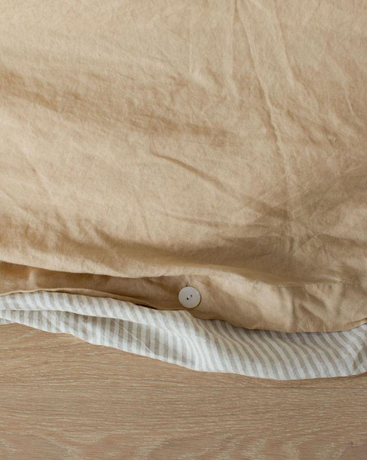 LINEN DUVET SET SAND - QUEEN