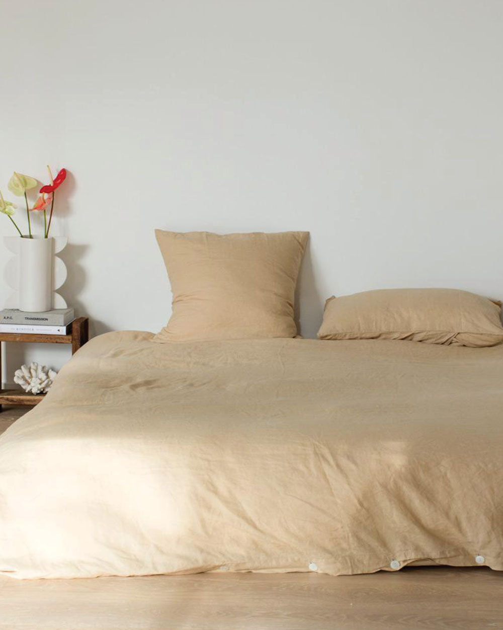 LINEN DUVET SET SAND - KING