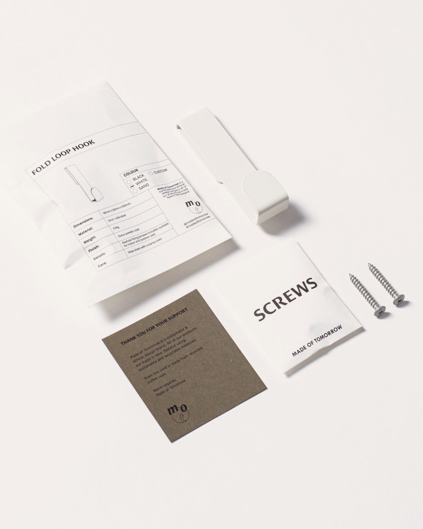 FOLD HOOK WHITE