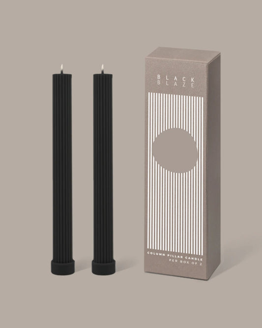 Pillar Candle Duo - Black