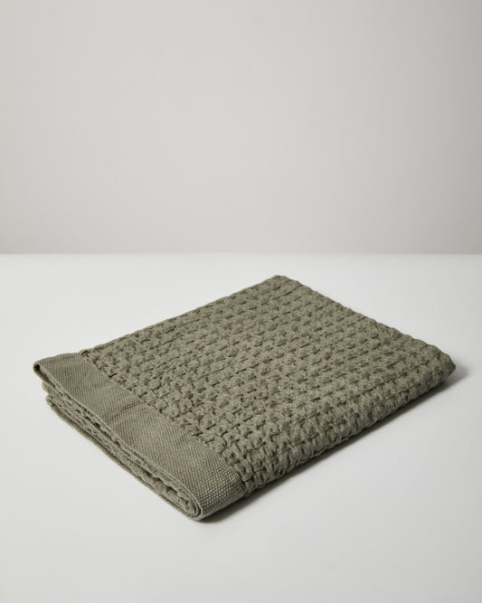 Linen Waffle Face Cloth - Khaki