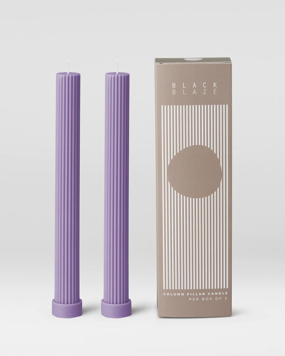 PILLAR CANDLE SET LILAC