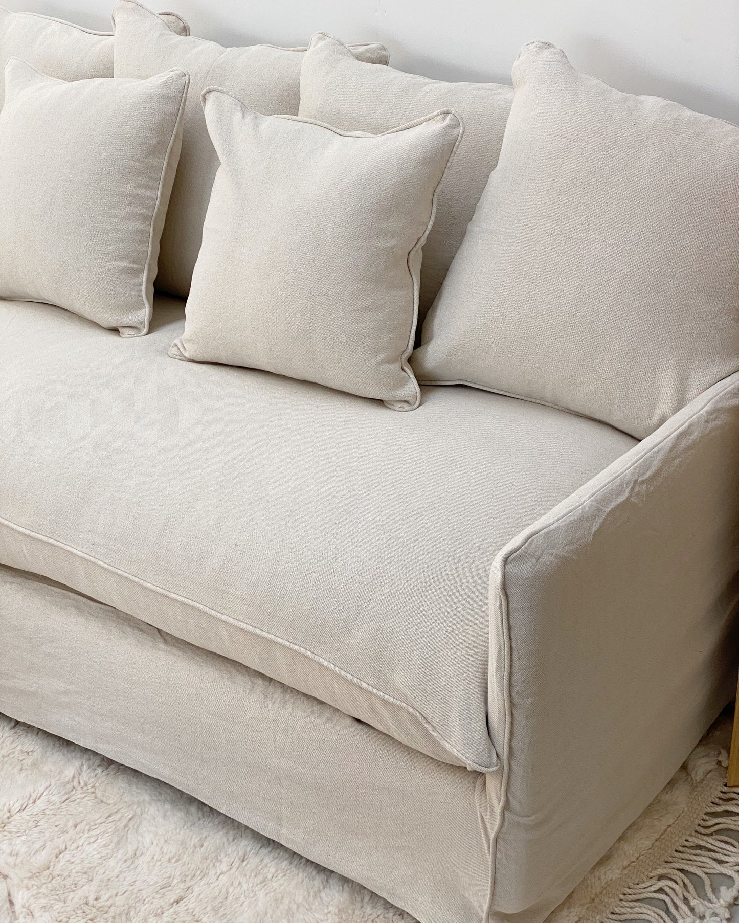 MARLOW LINEN THREE SEATER - OATMEAL
