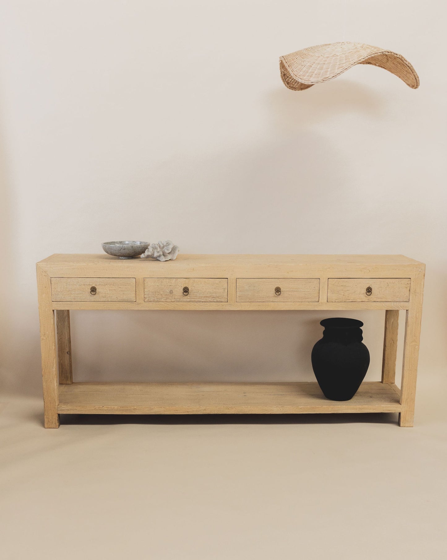 ELM FOUR DRAWER CONSOLE